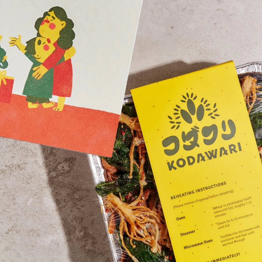 Kodawari tray with braised greens and noodles