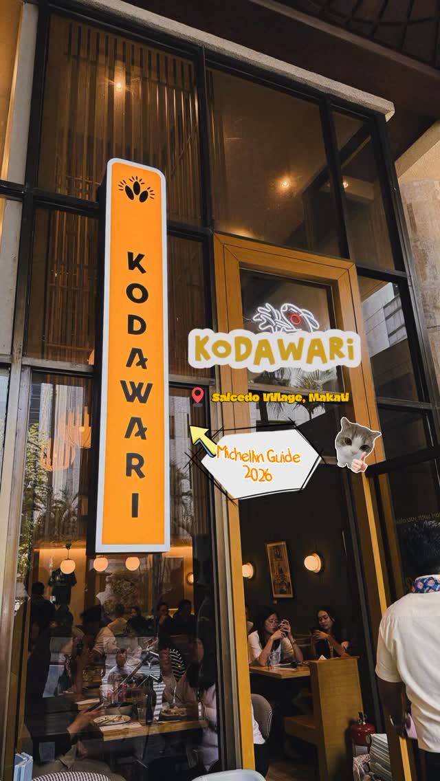 Kodawari Salcedo Village exterior with Michelin Guide 2026 Selected plaque